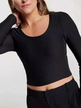 CALIA Women's Cropped Long Sleeve Support Top